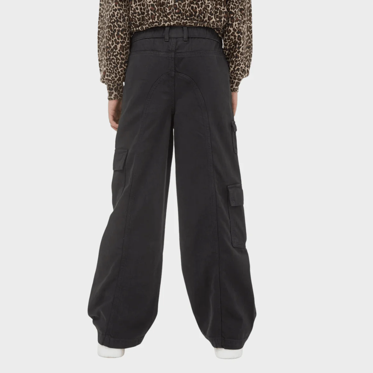 Girls Cotton Carbon Wide Leg Cargo Pants (6-16Y) - Image 3