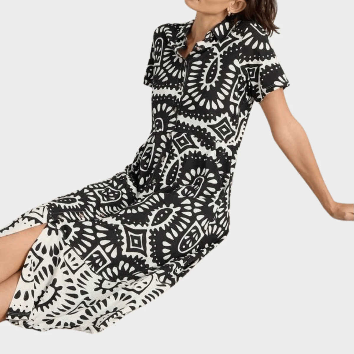 Ladies Organic Cotton Blend Shirt Dress - Image 3